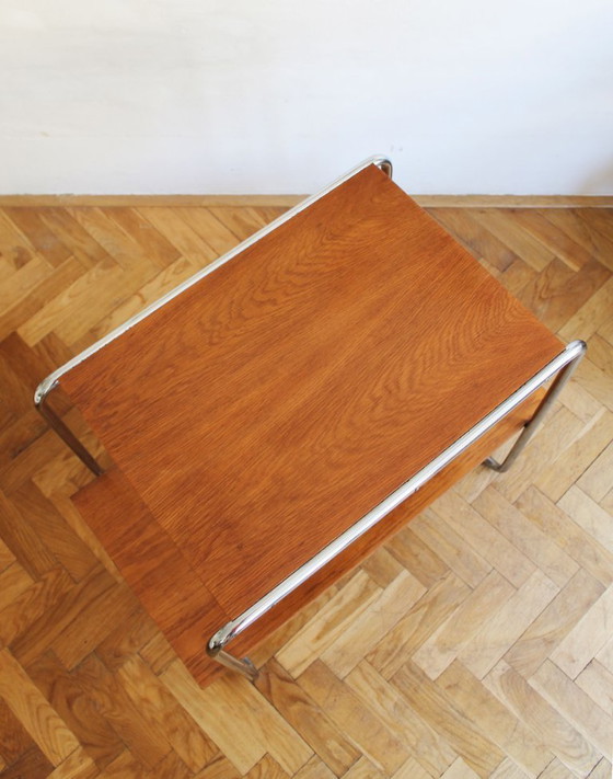 Image 1 of Modernistische bijzettafel van buisvormig staal uit de jaren 30 | Stijl van Marcel Breuer