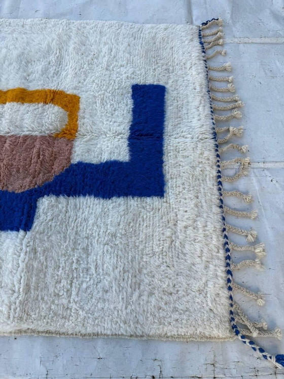 Image 1 of Handmade multicolored Beni Ouraine rug, 2/3 m