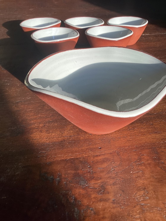 Vintage Ravelli Terra Cotta Peanut Set – Tableware, Ceramic (photo 3 of 5)