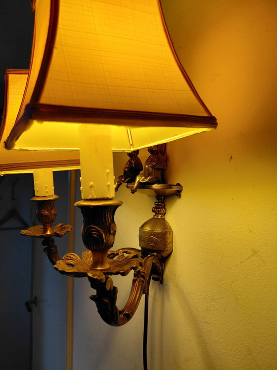Applique classica stile barocco, Bronzo/Ottone con angioletti (Putti), Tessile, Beige (foto 3 di 7)