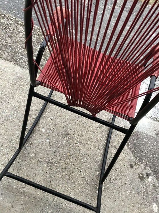 Sedia a dondolo vintage in plastica e corda, anni '60 – Sedie a dondolo (photo 5 of 7)