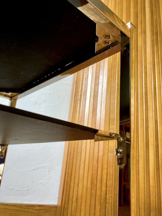 Image 1 of Gold-plated metal side table, in the style of the Jansen company, 1970s