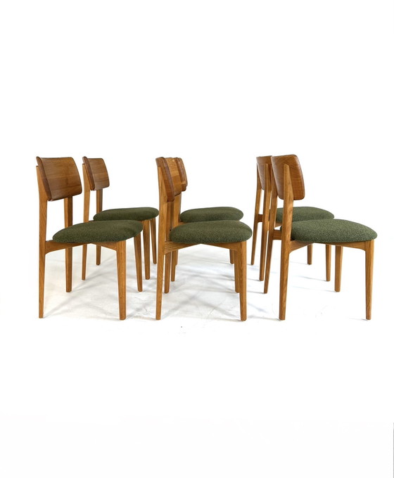 Image 1 of Ensemble de 6 chaises de salle à manger danoises restaurées des années 70