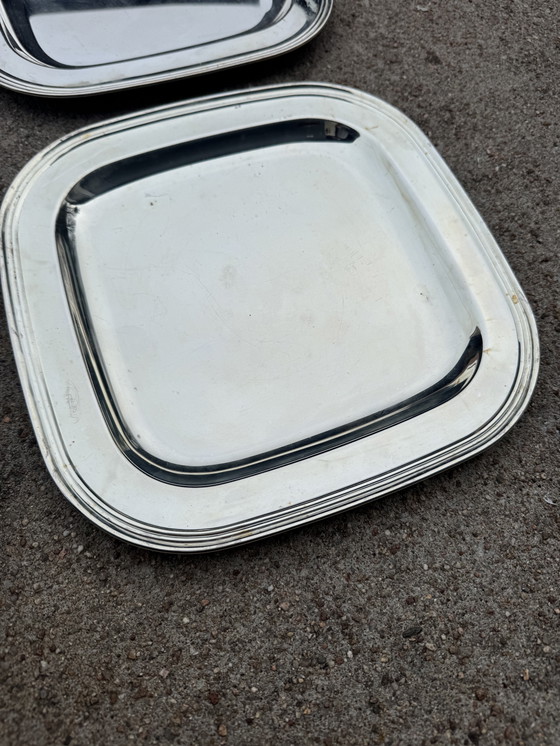 Image 1 of Piattini in metallo argentato degli anni '80
