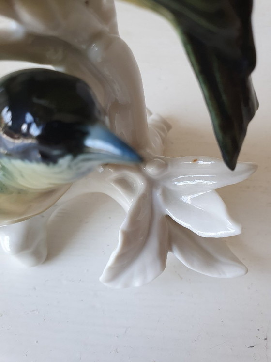 Image 1 of Karl Ens porcelain, two redpolls model 7451 perfect
