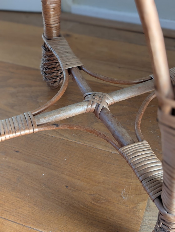 Tabouret vintage en rotin – Bois (photo 4 of 7)