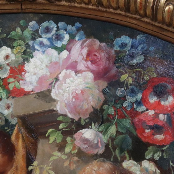 Cherubs With Flowers, Oil Painting On Board Signed, Italy Early 20th Century – Paintings & Drawings, Wood (photo 10 of 18)