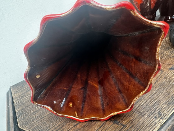 Image 1 of Grand Vase attribué Vallauris H 32 cm Forme Coquillage - Vintage 