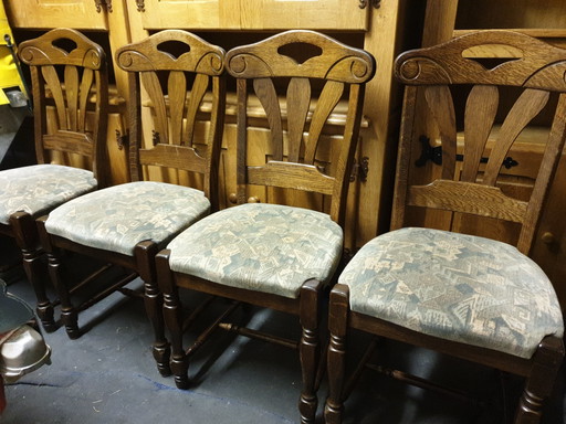 6 eiken eetkamer stoelen 