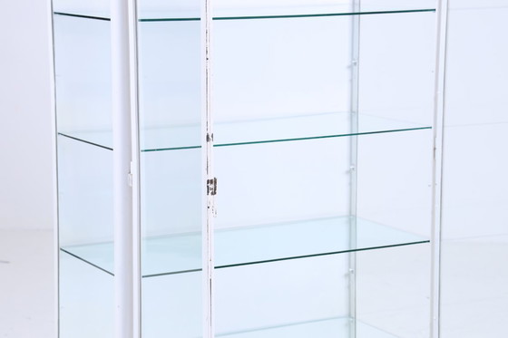 Image 1 of Grande armadietto vintage per medicinali anni '40 | armadietto in vetro metà secolo | vetrinetta portaoggetti #04-28