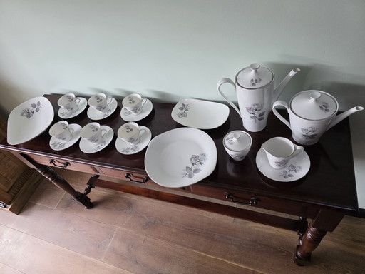 Vintage Bavaria Black Rose Coffee Set – 6 Persons