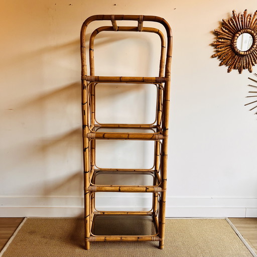 Rattan Bamboo Closet Bookcase Display case