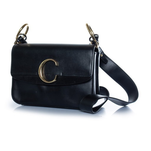 Bolso Chloé C de piel en color negro. – crossbody tassen, Calfskin