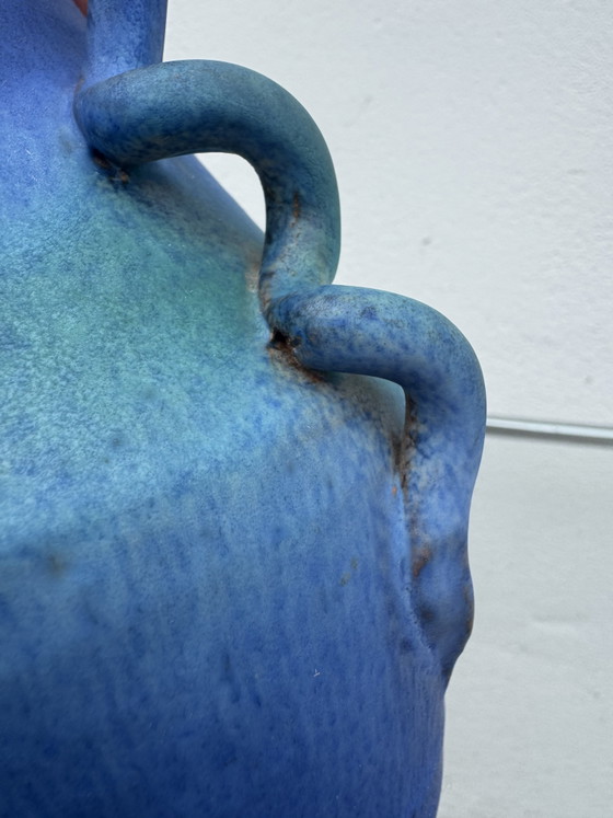 Image 1 of Vaso in ceramica vintage con sfumatura blu