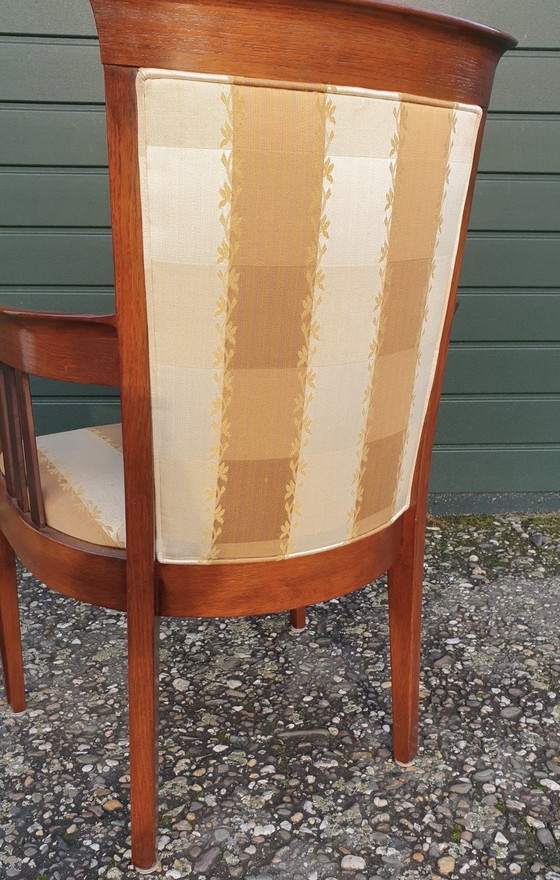 Image 1 of 4 kersenhouten jugendstil eetkamer armtoelen 