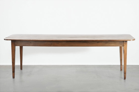 Image 1 of Antique 6 to 8 person dining table with two functional drawers