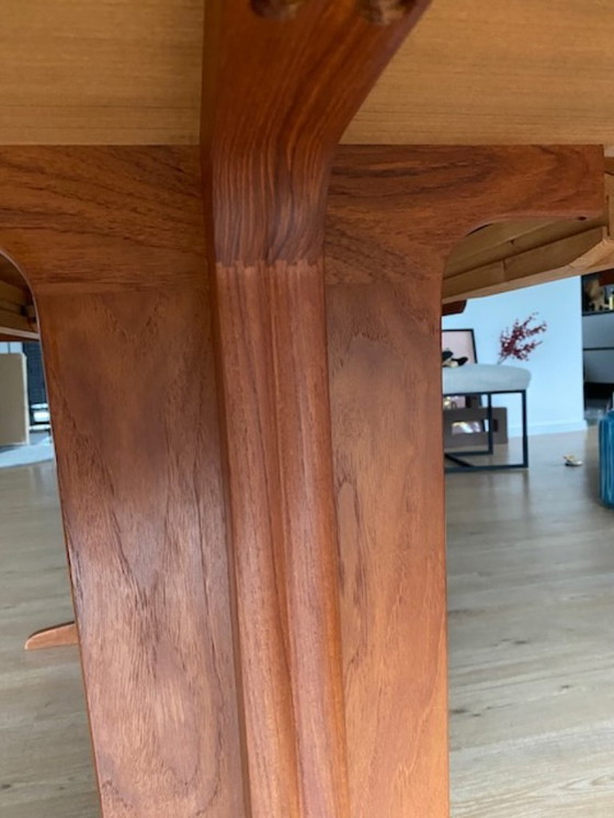 Image 1 of Midcentury Danish round dining table by VV Møbler 1960s - with 2 extensions