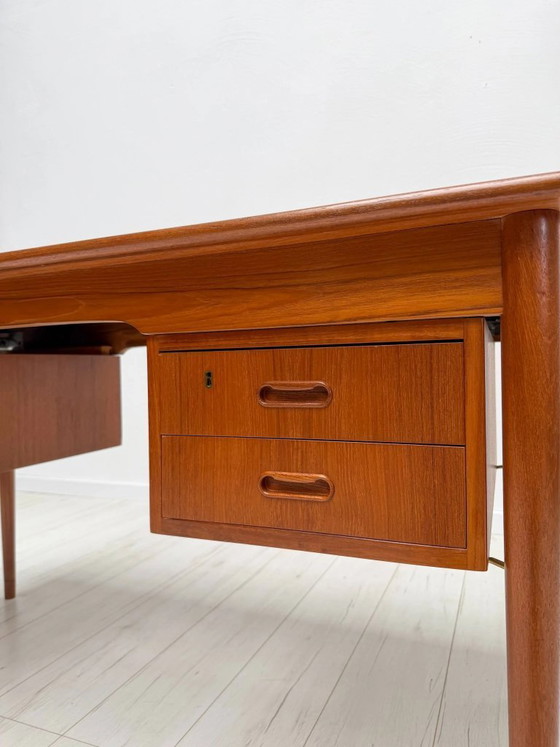 Image 1 of Vintage Danish Teak Writing Desk, Mid-Century Modern Scandinavian Desk, 1960s