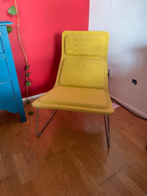 2 x Capellini Jasper Morrison (1999) low pad chair yellow