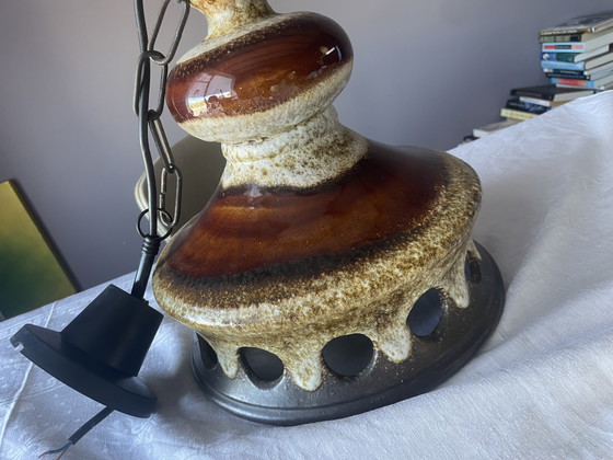 Beautiful Vintage Fat Lava Ceramic Pendant Lamp 60s/70s (photo 6 of 8)