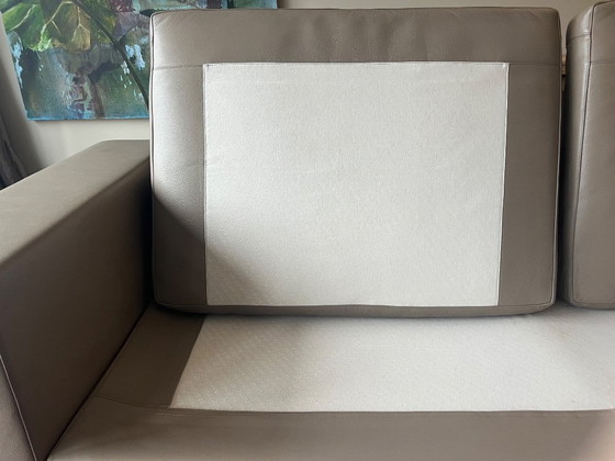 Image 1 of Divano Flexform Groundpiece con pouf - pelle tortora