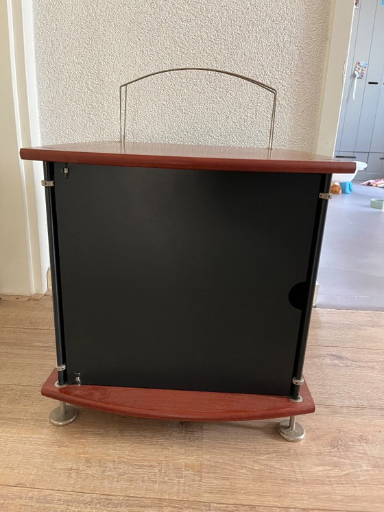 Red-brown and black storage cabinet with drawer, Auping, Wood, Metal (photo 2 of 5)