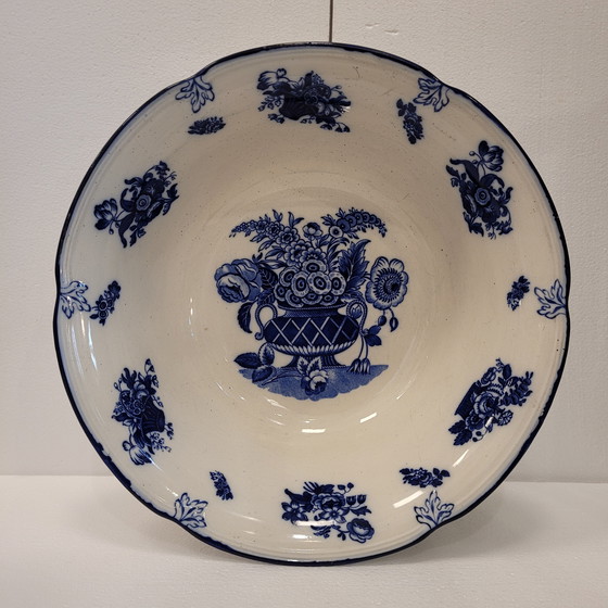 Image 1 of Juego De Baño: Aguamanil Y Jabonera “Pomeroy Blue”, Porcelana Royal Doulton, S. Xx