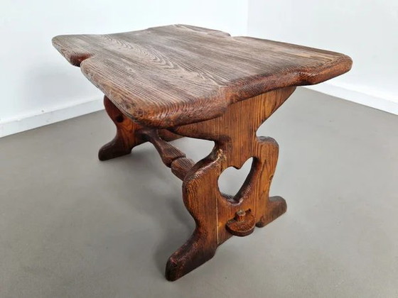 Vintage 'Heart' Side Table | 1960s, Wood, Brown (photo 10 of 12)