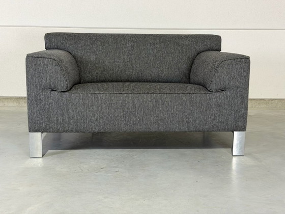 Pode Edit loveseat - grey - as good as new, Textile, Leather, Modern (photo 8 of 8)