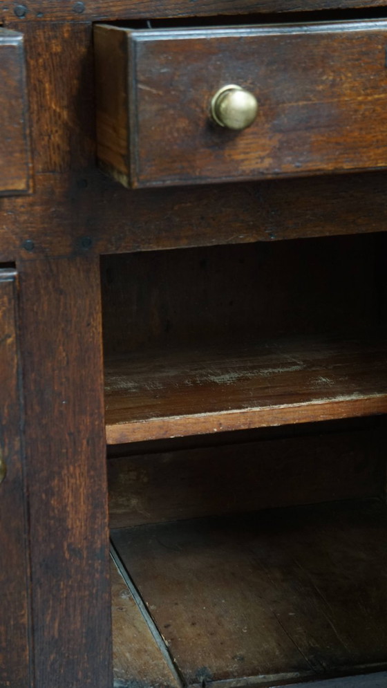 Image 1 of Antique English oak food cupboard/ cabinet from late 18th/ early 19th century