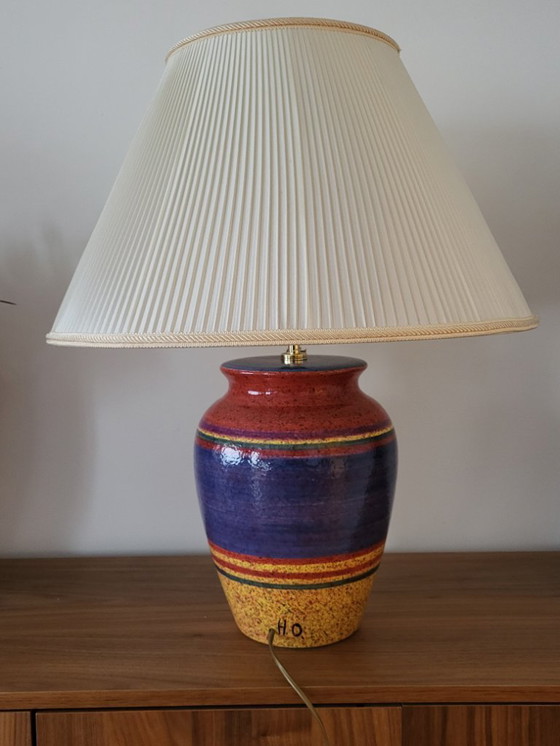 Image 1 of Hubert Olivier lamp in multicolored ceramic, France, 1980