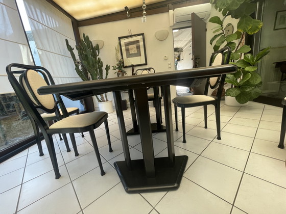 Juego de comedor Thonet con seis sillas. – Conjuntos de comedor, Textile, Wood (photo 6 of 9)