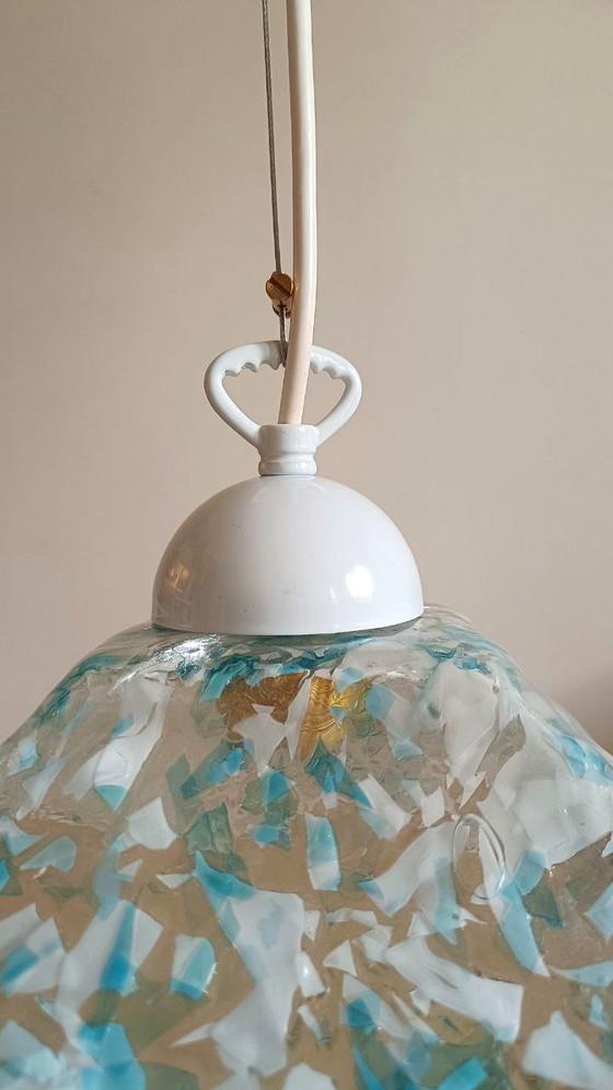 Image 1 of Lustre MURANO Sylcom à hauteur réglable / échelles blanches et bleues Neuf