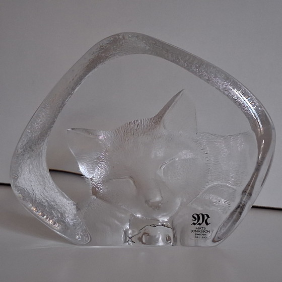 Kristall-Briefbeschwerer, Katzenmotiv, Mats Jonasson – Dekorative Objekte, Crystal, Glass (photo 4 of 8)