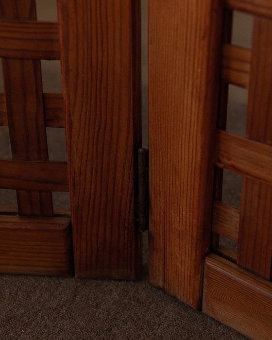 Image 1 of Divisorio per ambienti vintage in legno di pino, divisorio per ambienti a 3 parti