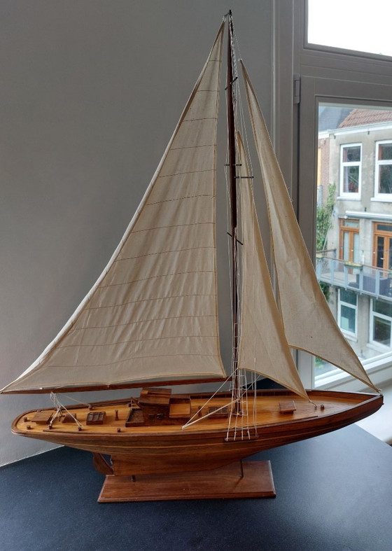 Image 1 of Vintage handgemaakt houten modelschip – Shackleton's Endurance (96 cm)
