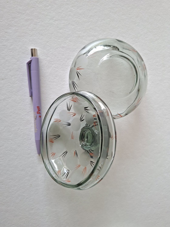 Bonbon/ poederdoosje vintage, Decoratieve objecten, Glas, Zwart (foto 4 van 5)