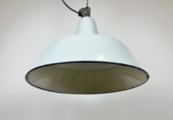 Image 1 of Large Industrial Grey Enamel Factory Pendant Lamp from Zaos, 1960s