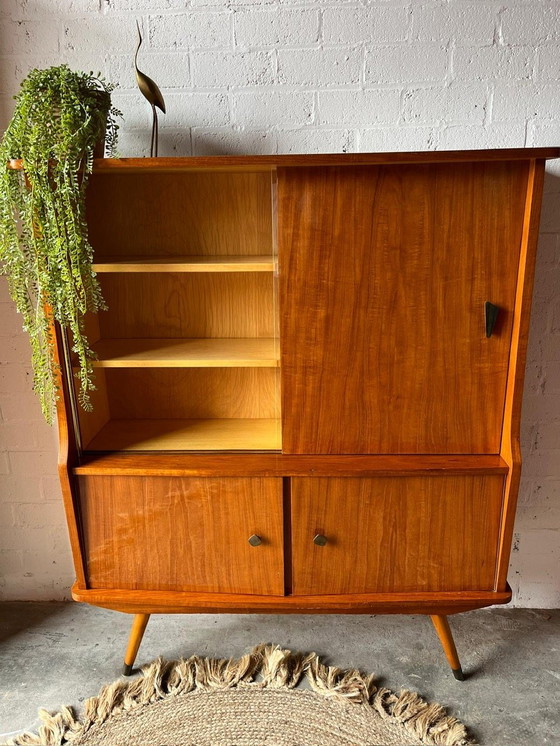 Image 1 of Buffet rétro vintage Mid Century, meuble haut, meuble de bar, vitrine d'exposition