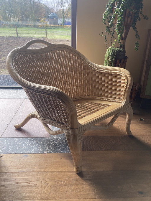 Ruime Rotan/Rattan Fauteuil 