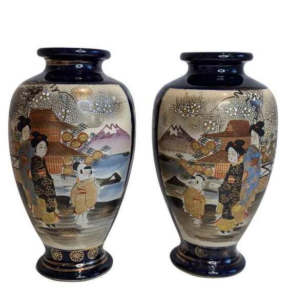 Antike japanische Satsuma Garnitur – Geisha Dekoration (3-teilig) – Lounge-Sets, Ceramic, Gold (photo 3 of 10)