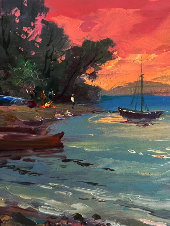Image 1 of Bateaux au coucher du soleil
