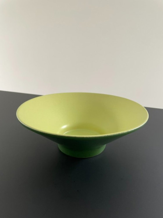 Image 1 of Ciotola in ceramica vintage di metà secolo – verde scuro e verde lime