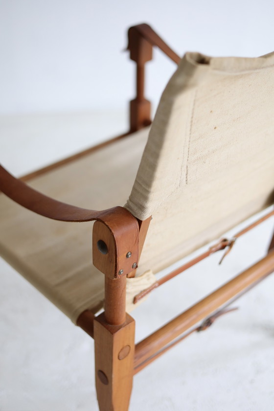 Fauteuil Safari, Design Vintage Années 50/60 – Canvas, Wood (photo 9 of 9)
