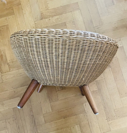 Vintage Mid-Century Rotan Salontafel – Jaren 50/60 – Rattan (photo 2 of 5)