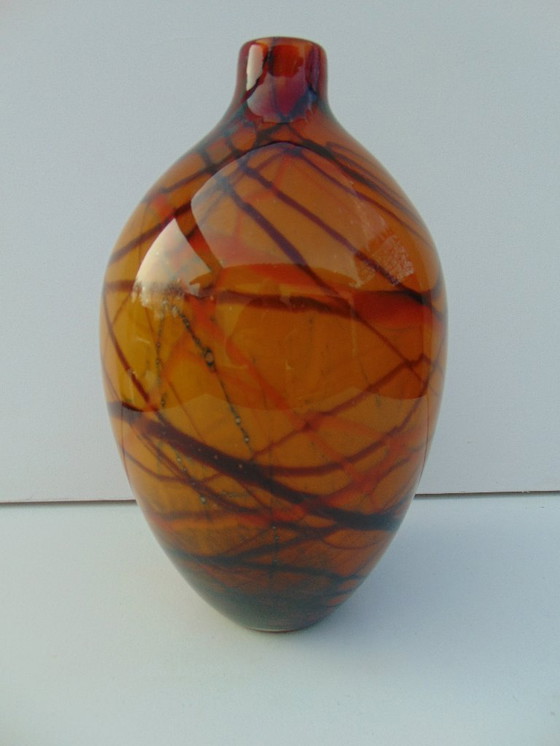 Image 1 of Jarrón decorativo de cristal en tonos tierra