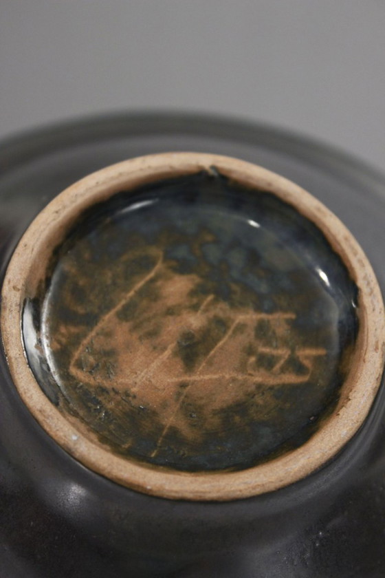 Image 1 of LIFAS Alice Sordet Bonifas - Cuenco de esmalte negro satinado y rojo brillante, años 50