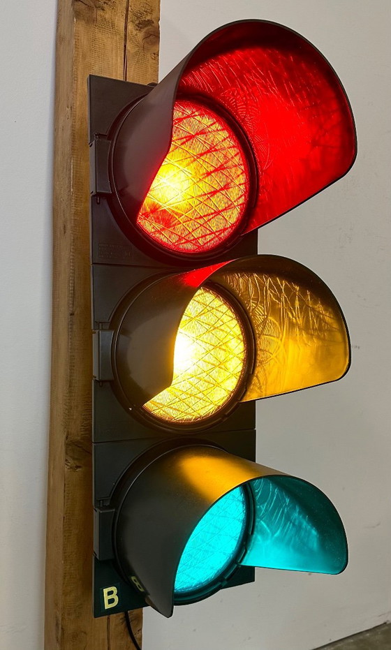 Image 1 of Vintage groene Italiaanse verkeerslichten, jaren 80