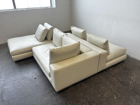 Image 1 of Minotti Hamilton designbank, leren sofa, zo goed als nieuw.