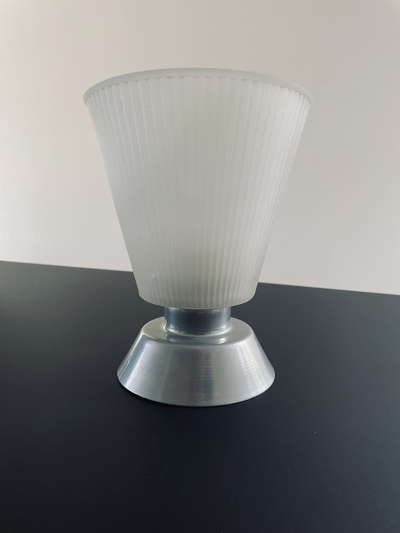 Image 1 of Vintage IKEA T9715 wall lamp ribbed glass aluminium